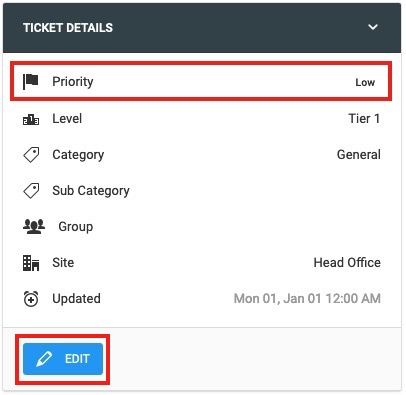 Ticket Priority - Ticket Details